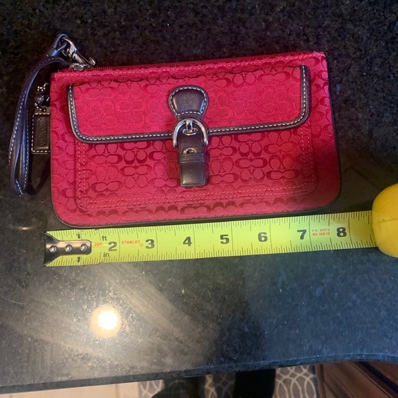 Red and black Coach wristlet - Picture 3 of 5